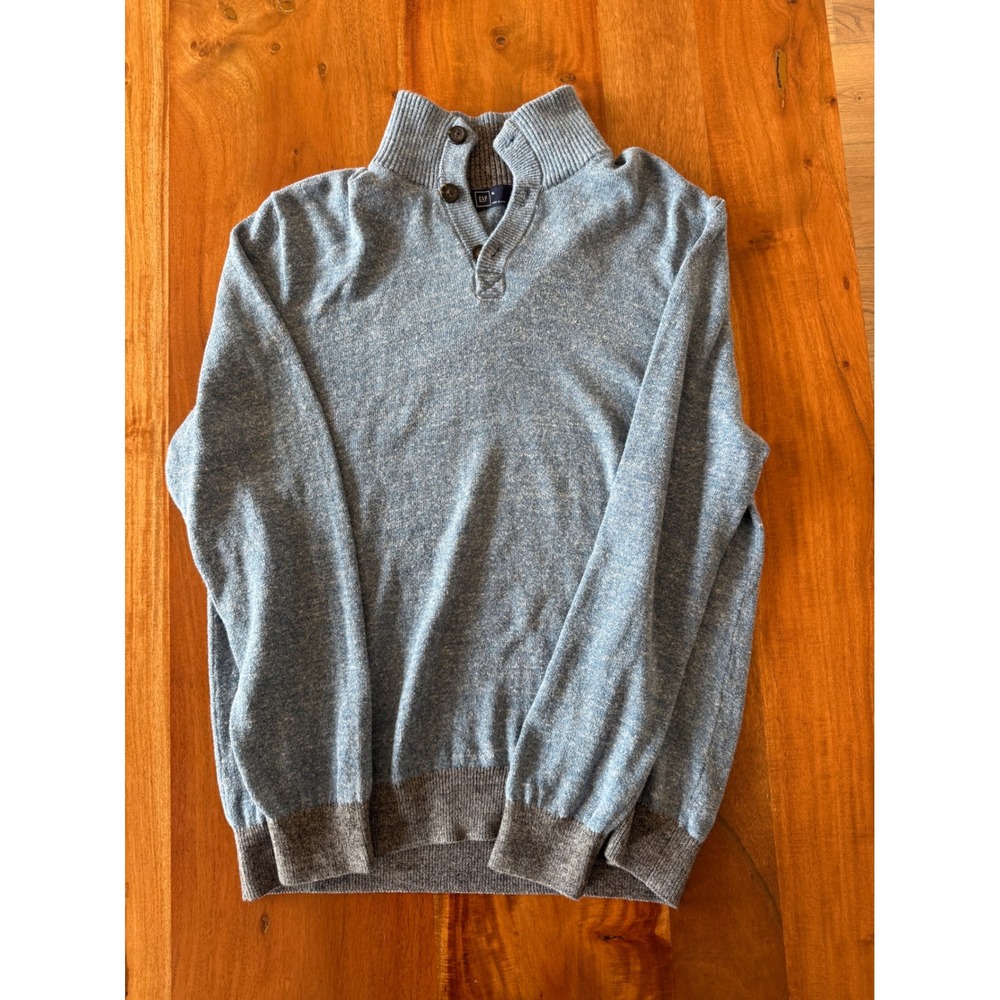 GAP Men's Blue/Gray Henley 3 Button Pullover Size XL